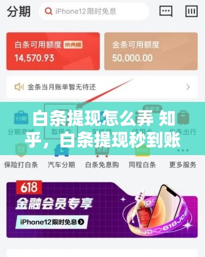 白条提现怎么弄 知乎，白条提现秒到账