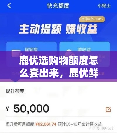 鹿优选购物额度怎么套出来,鹿优鲜品牌怎么样