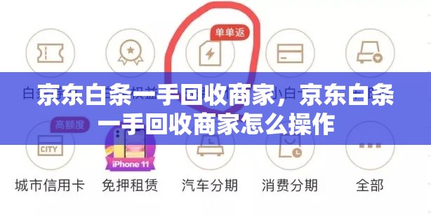 京东白条一手回收商家,京东白条一手回收商家怎么操作