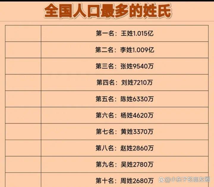 全世界孩子的姓氏排名前十（全世界孩子的姓氏排名前十名）